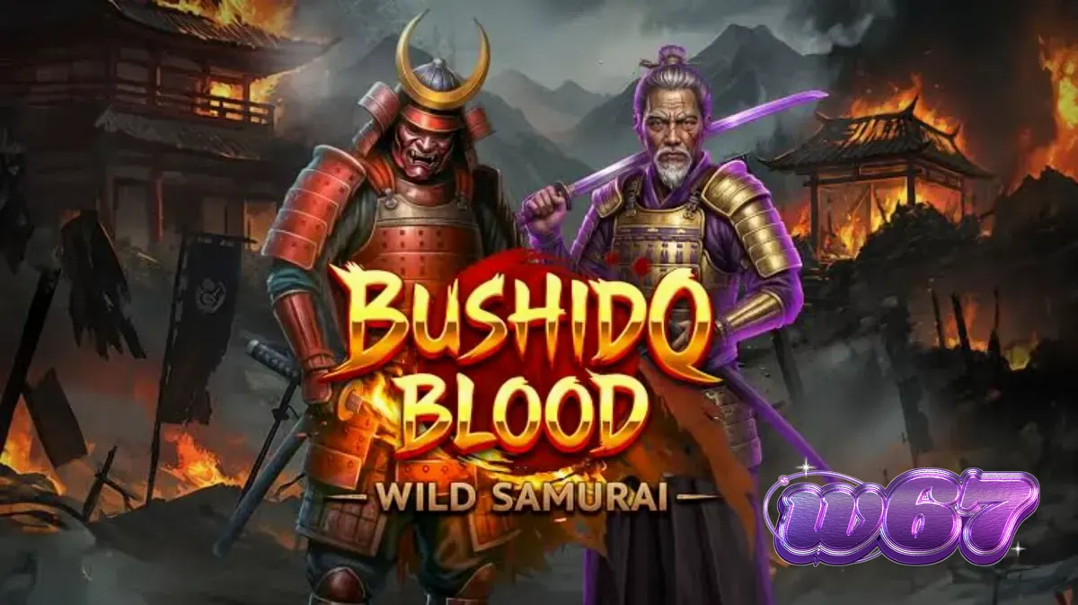 Tampilan visual slot Bushido Blood dengan tema samurai dan pedang katana