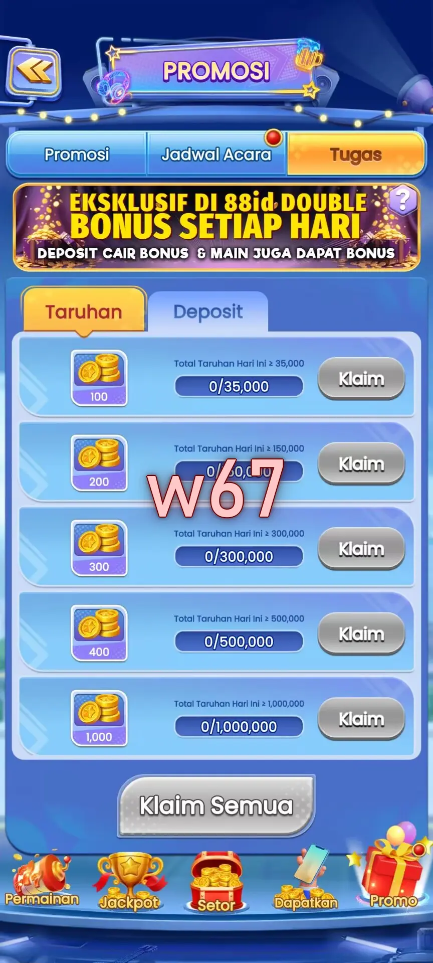 w67 Masuk